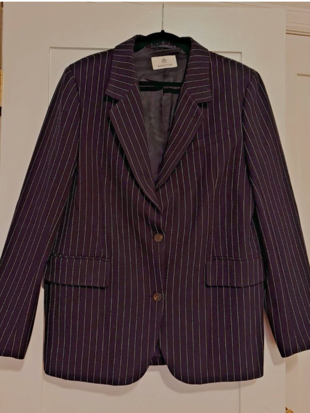 Babaton by Aritzia Pinstripe Blazer - Size L  in NAVY